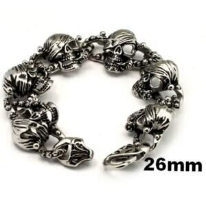 Men’s 316L stainless steel‎ pirate skull bracelet